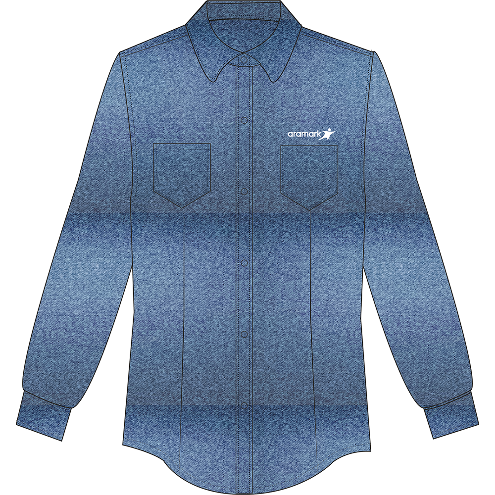 BLUSA AZUL MEZCLILLA M/L ARAMARK