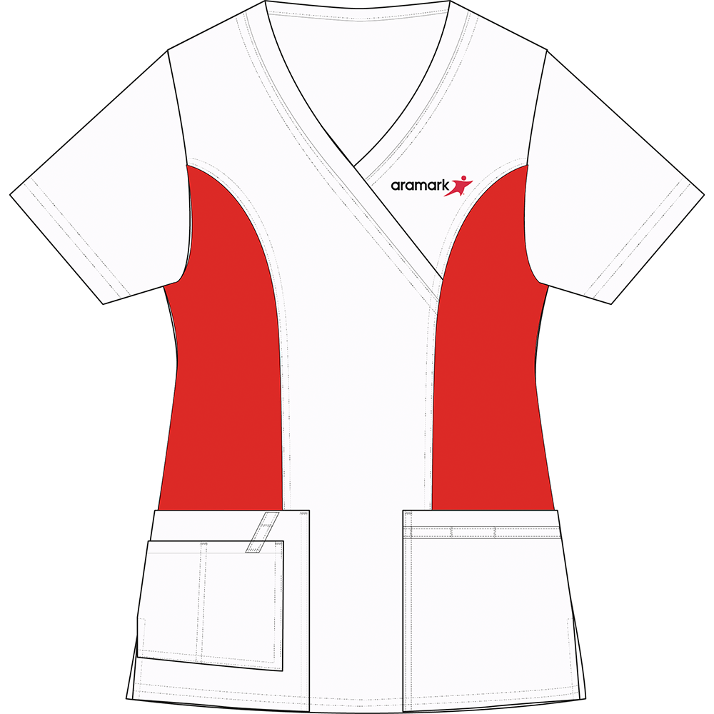 BLUSA CLINICA BLANCO/ROJO AUXILIAR/ROOM S. ARAMARK
