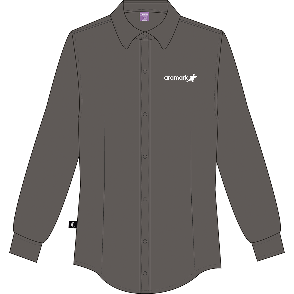 BLUSA GRIS ACERO ANTIACIDA MANTENIMIENTO ARAMARK