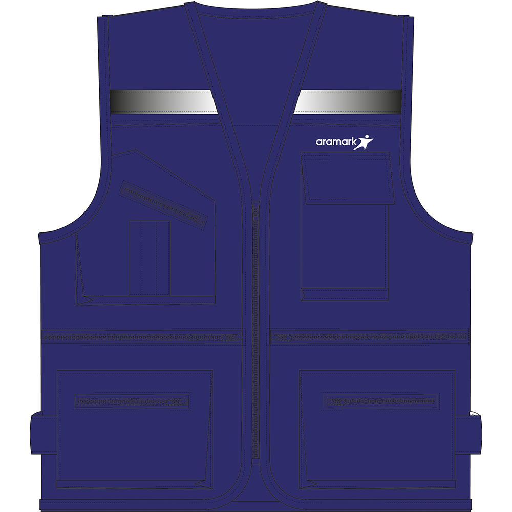 CHALECO AZUL GEOLOGO C/REFLEC. ARAMARK