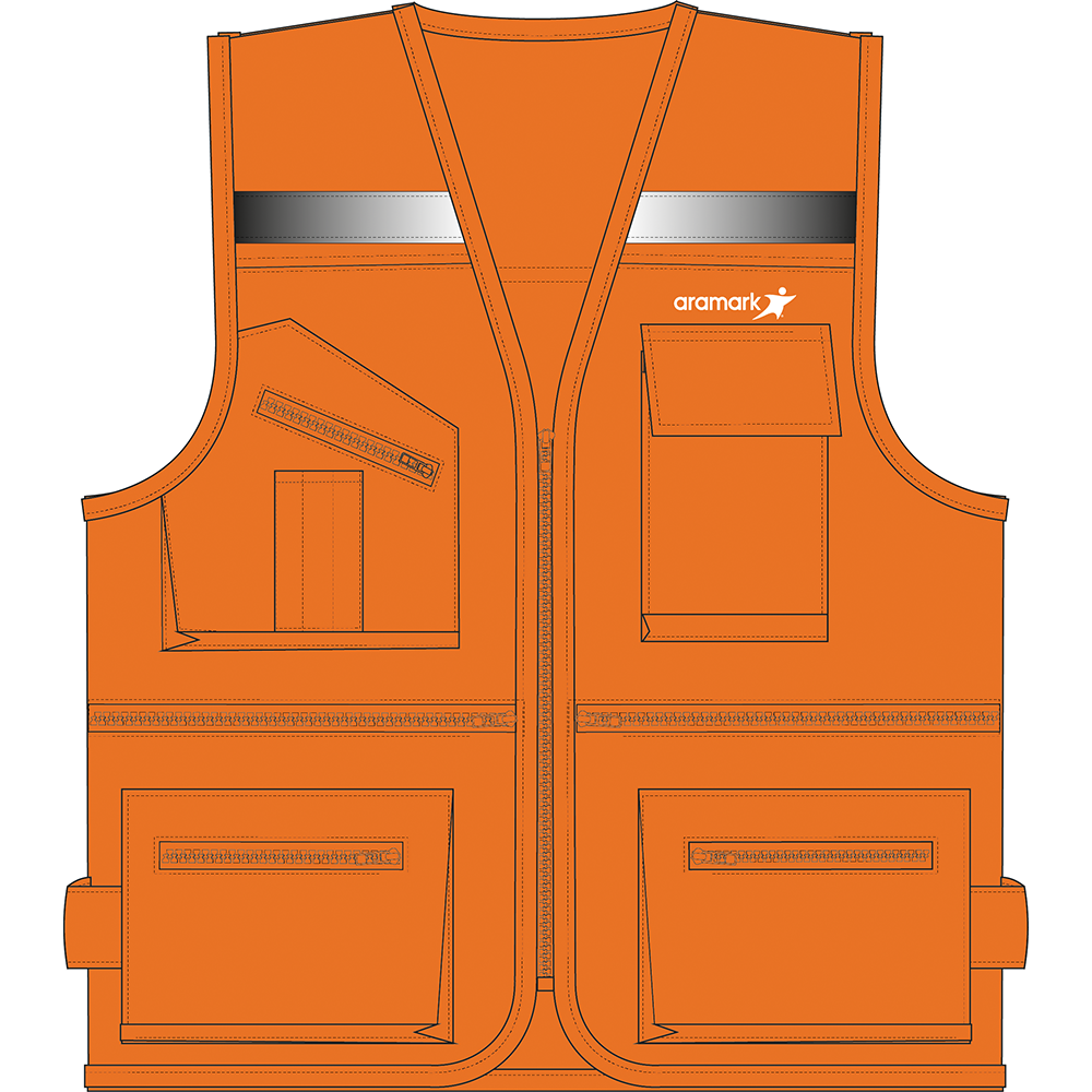 CHALECO NARANJO GEOLOGO 100% ALGODON ARAMARK