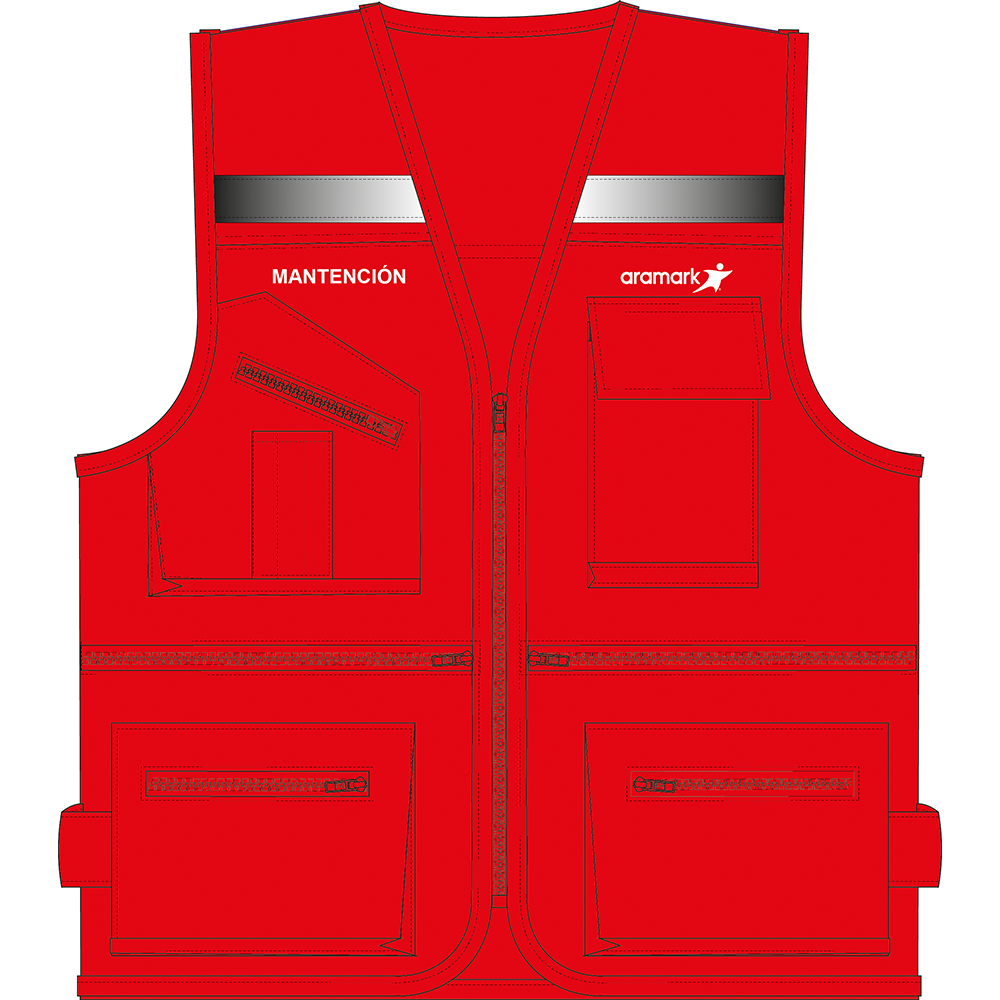 CHALECO ROJO GEOLOGO MANTENCION ARAMARK