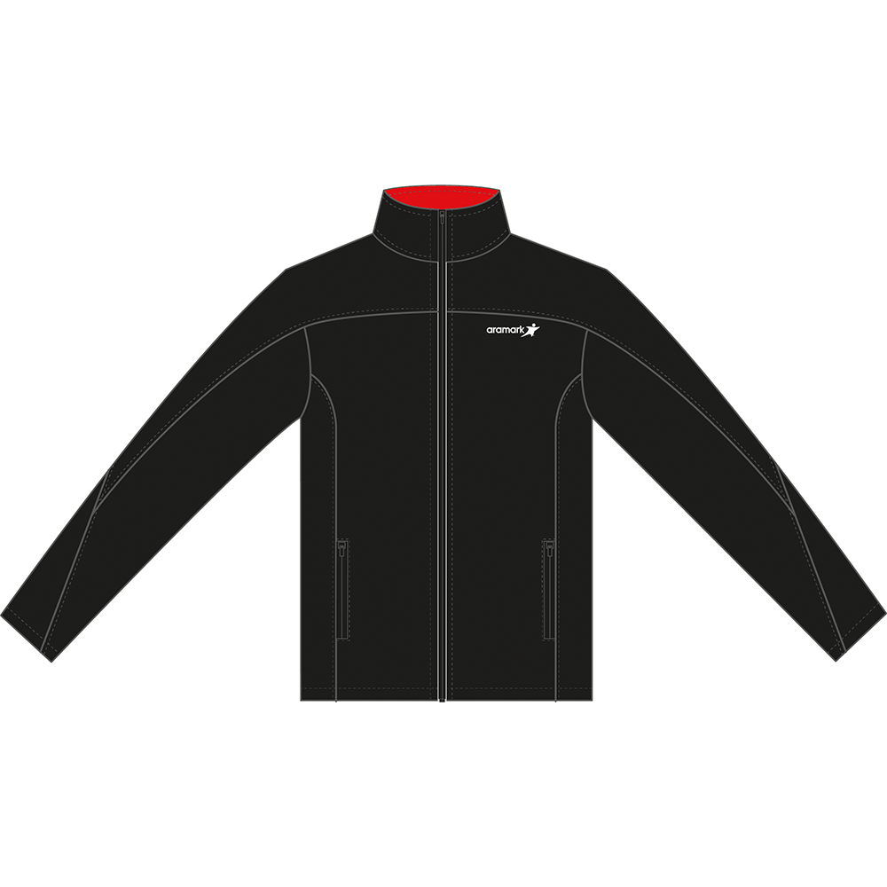CHAQUETA NEGRO SOFTSHELL C/APLICACION ROJO VARON ARAMARK