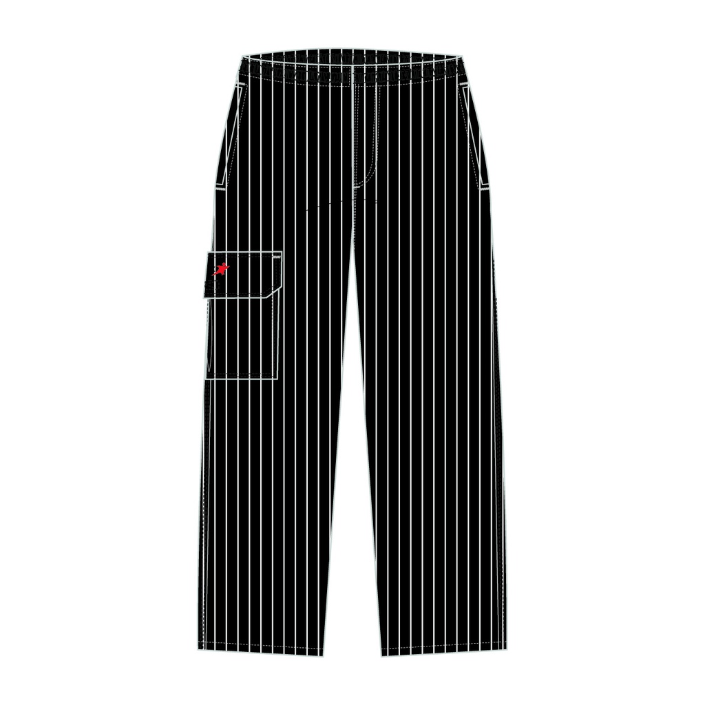 PANTALON NEGRO A RAYAS ALIMENTACION ARAMARK