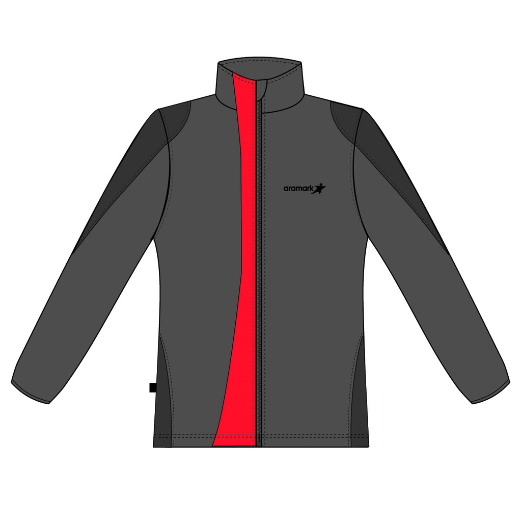 POLAR GRIS C/APLICACION ROJO DAMA AUXILIAR ARAMARK