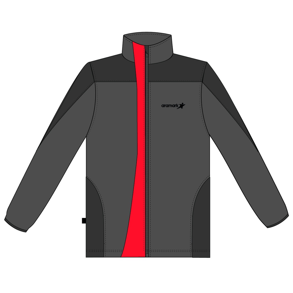 POLAR GRIS C/APLICACION ROJO VARON AUXILIAR ARAMARK