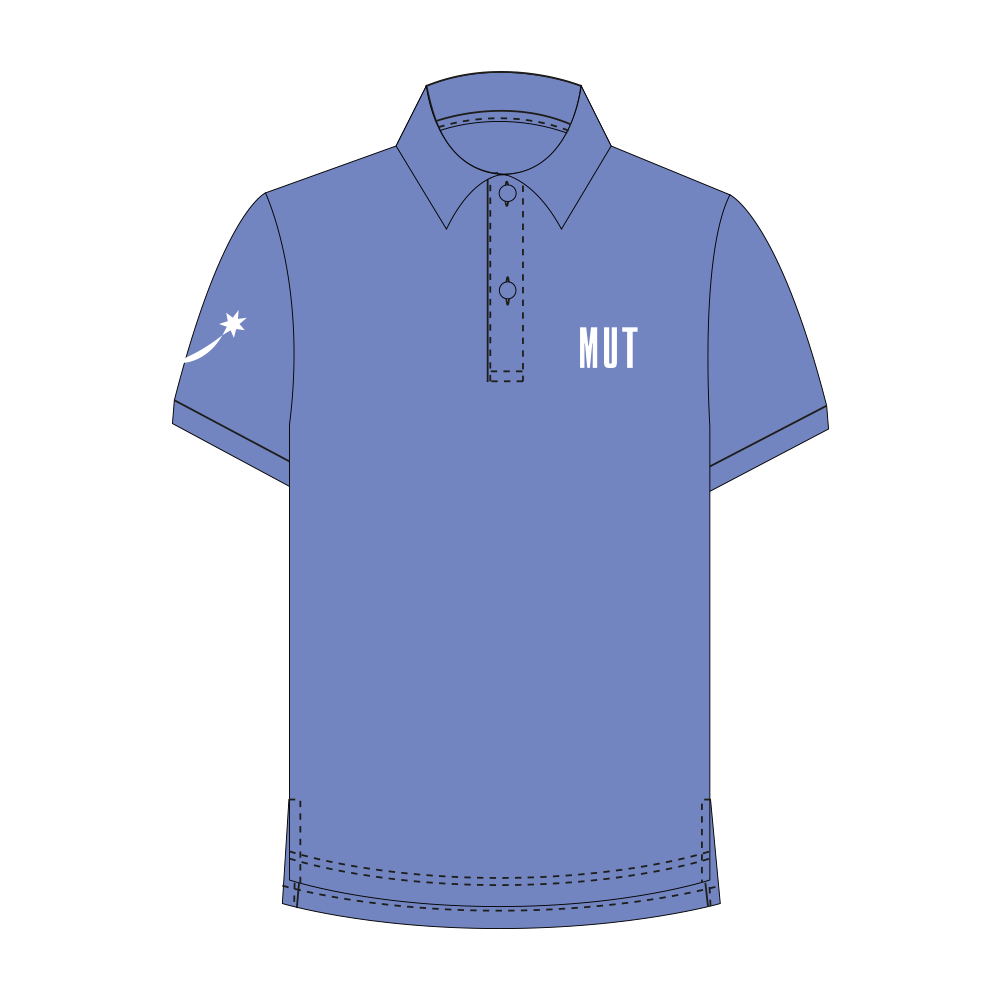 POLERA AZUL PAQUETE VELA PIQUE UNISEX M/C 100% ALG. MUT SODEXO