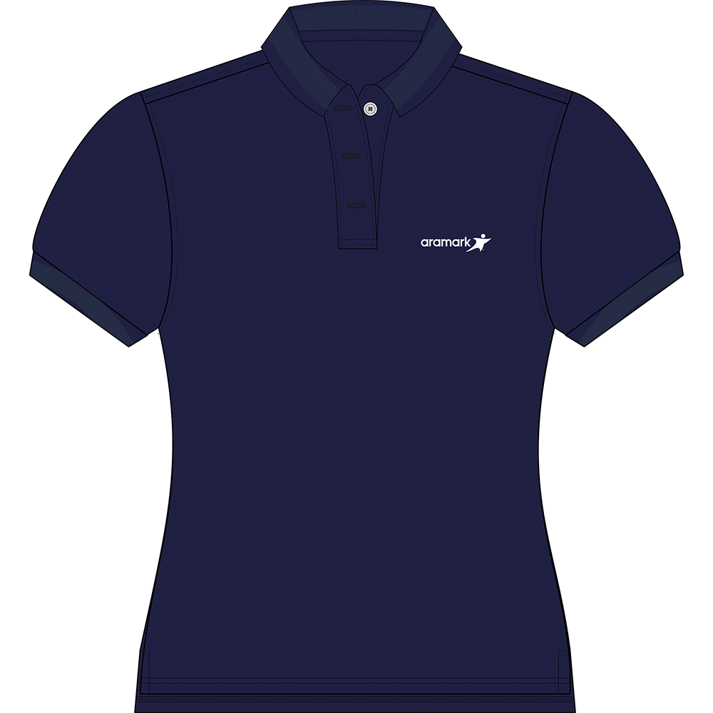 POLERA AZUL PIQUE DAMA M/C ARAMARK