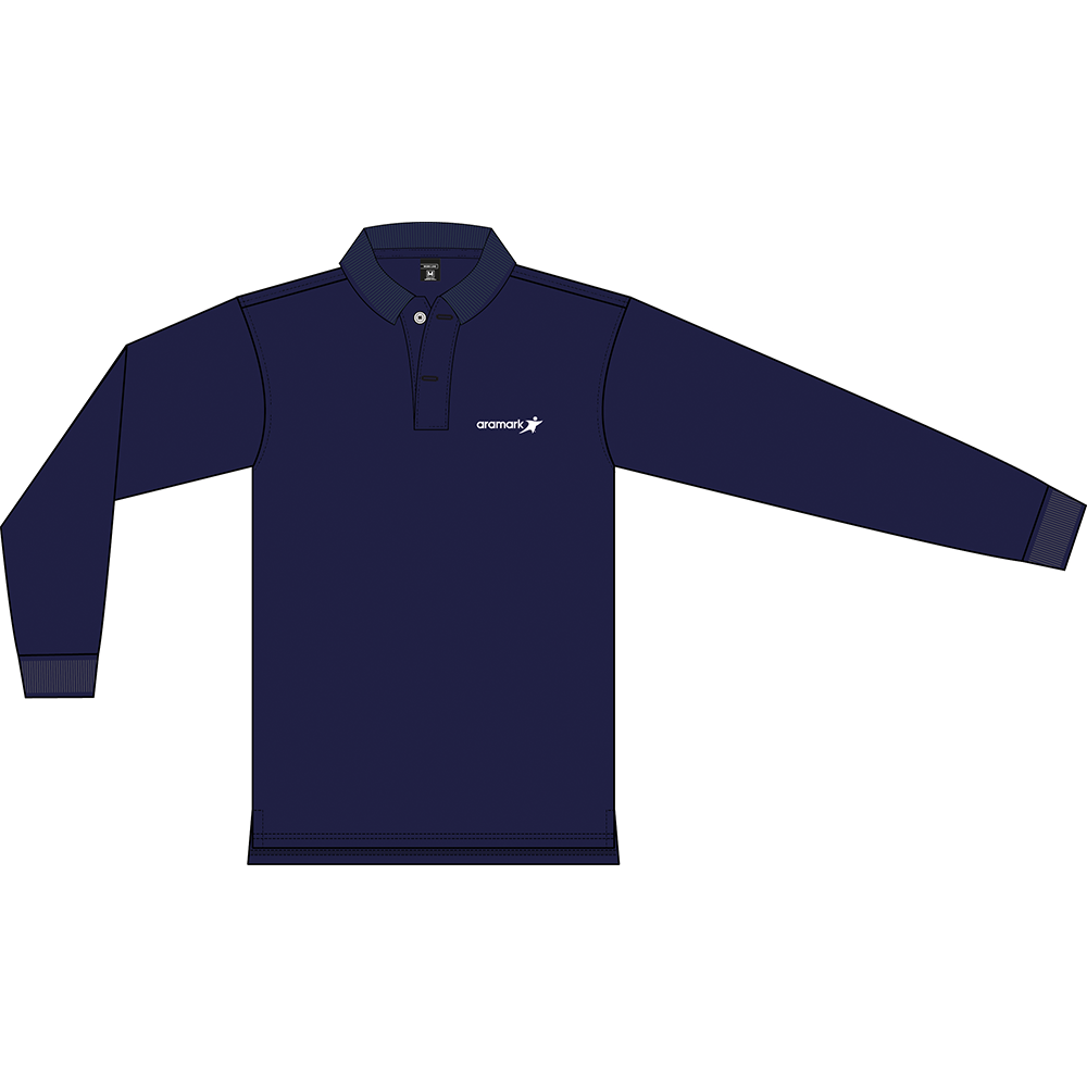 POLERA AZUL PIQUE VARON M/L ARAMARK