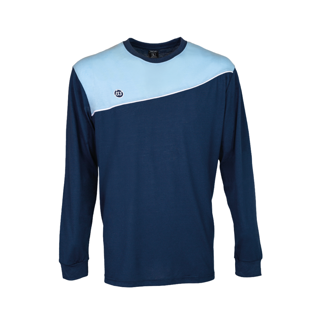 POLERA AZUL/CELESTE CUELLO POLO M/L ISS NEW