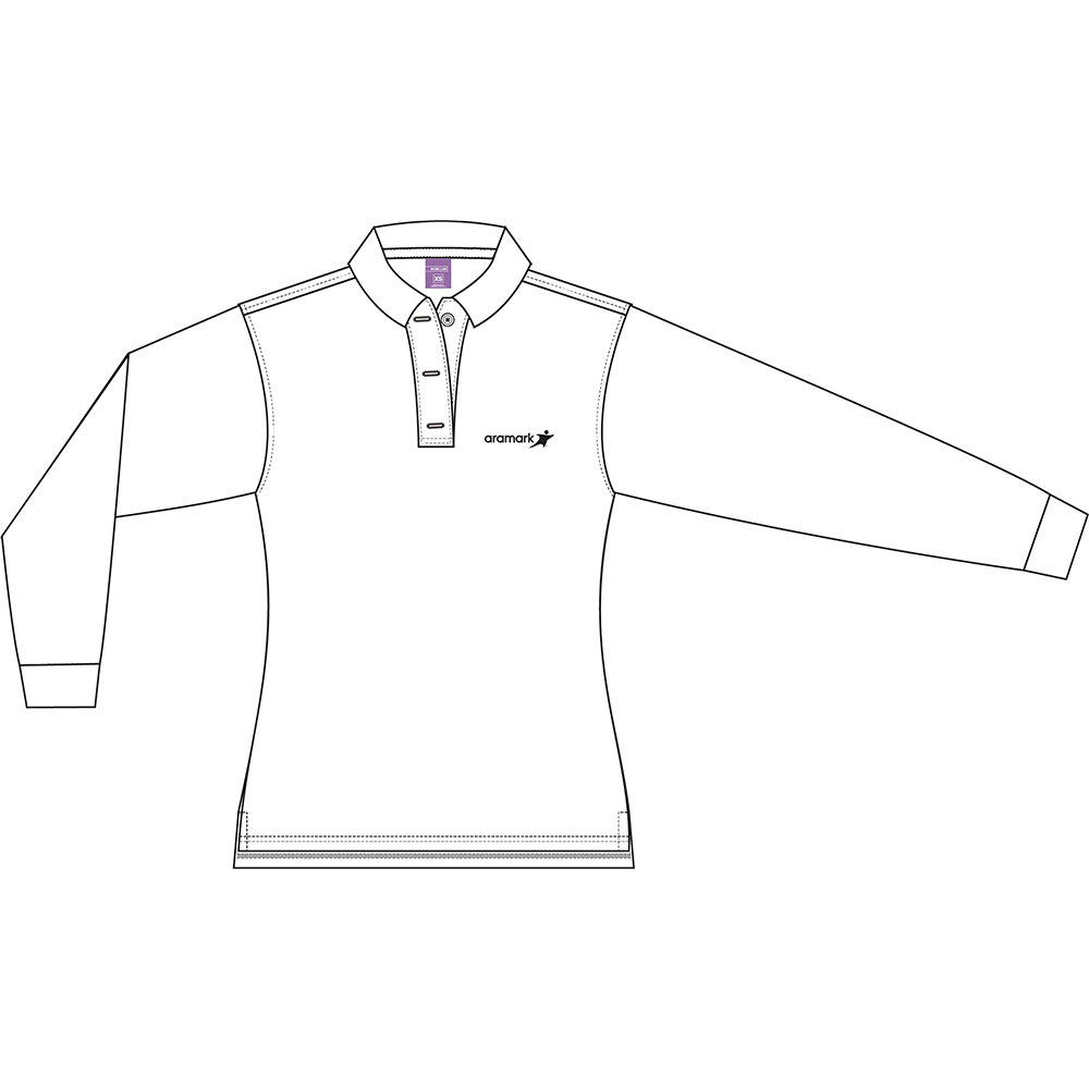 POLERA BLANCO PIQUE DAMA M/L ARAMARK
