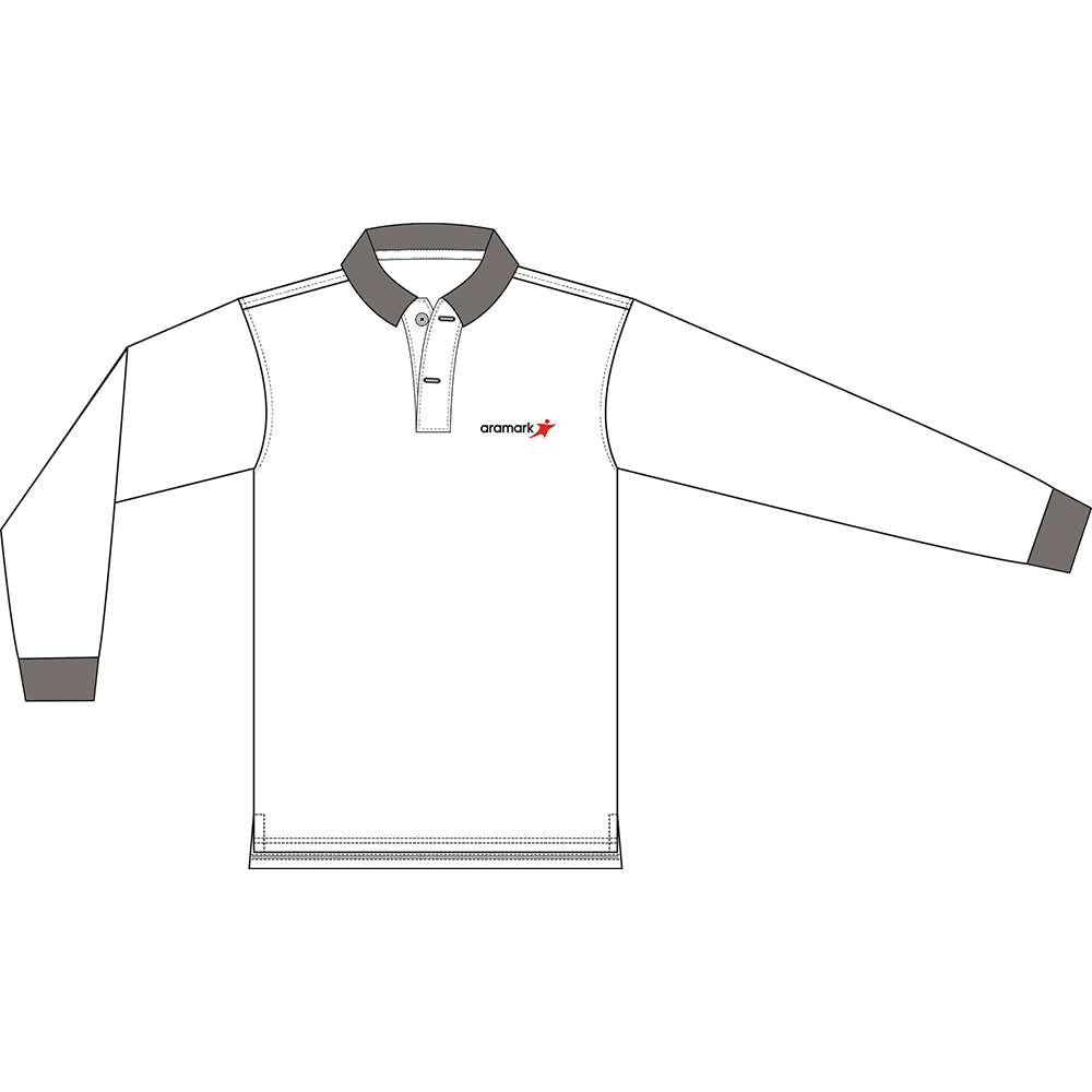 POLERA BLANCO/GRIS PIQUE VARON M/L GARZON ARAMARK