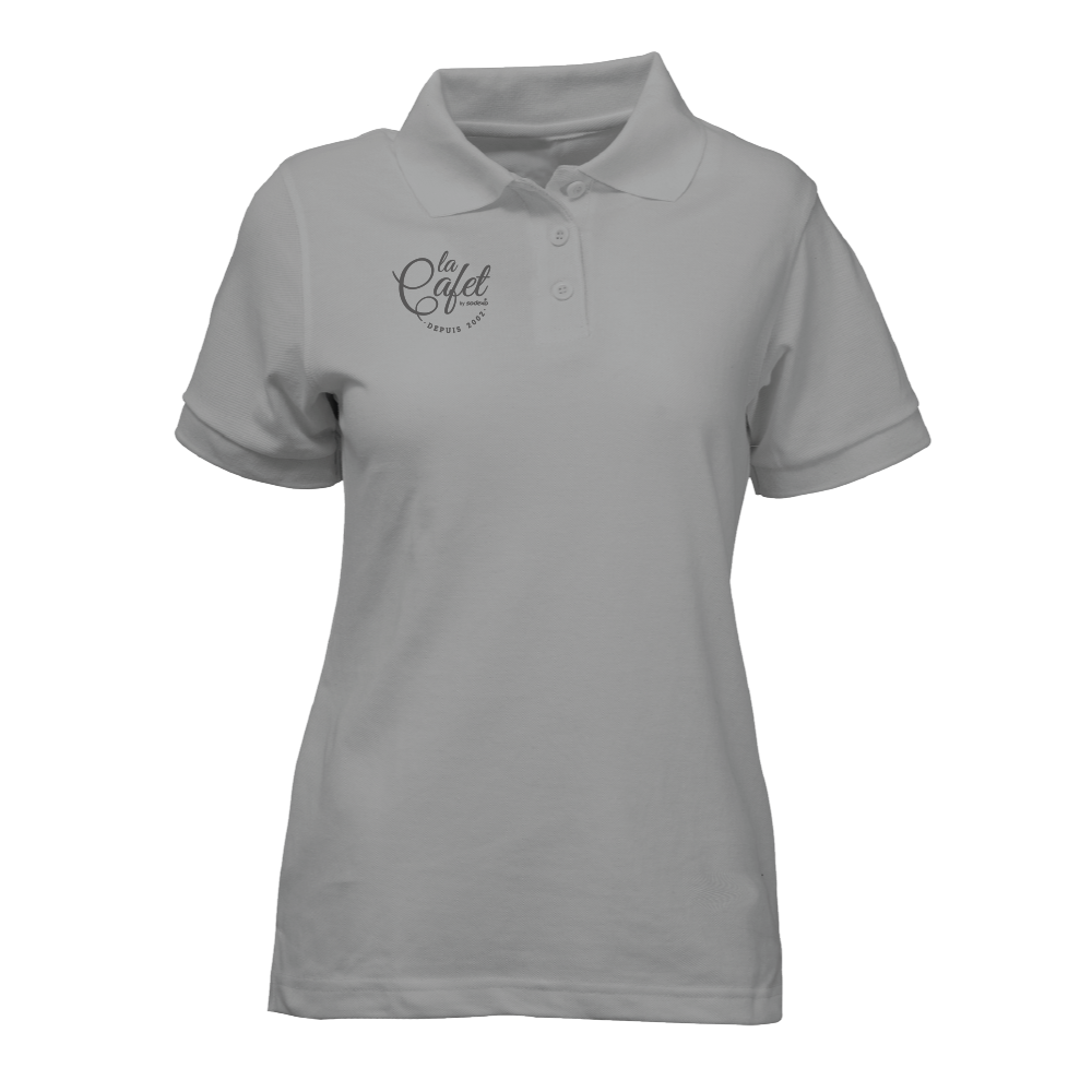POLERA GRIS PIQUE DAMA M/C LA CAFET