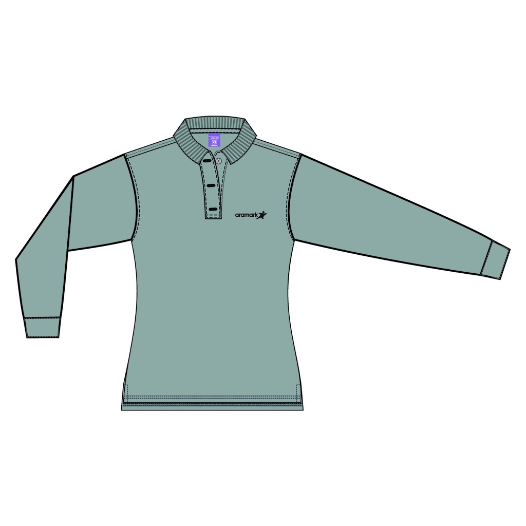 POLERA GRIS PIQUE DAMA M/L ARAMARK