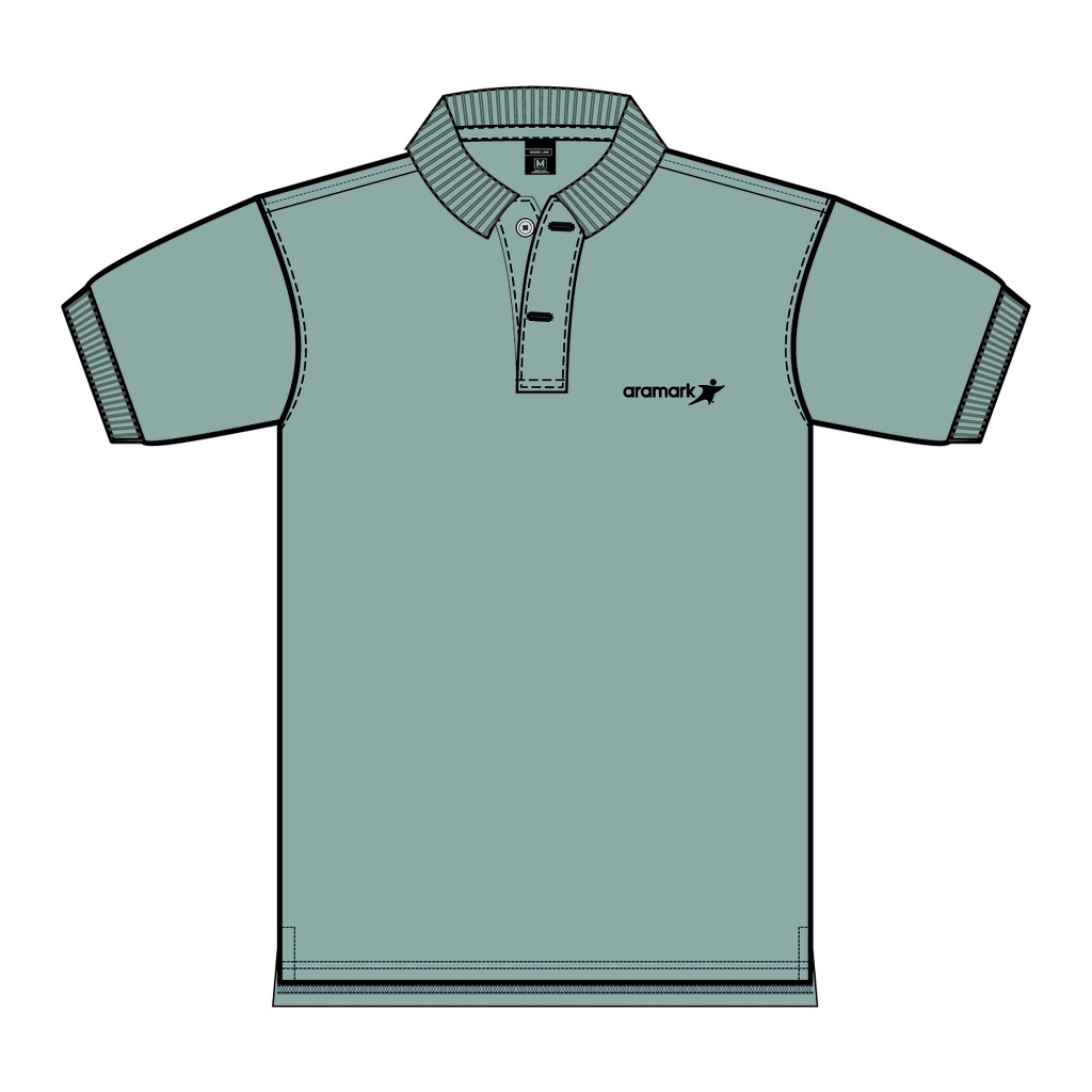 POLERA GRIS PIQUE VARON M/C ARAMARK