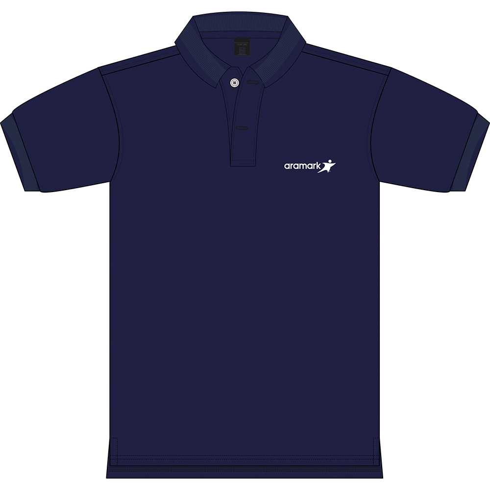 POLERA NEGRO PIQUE VARON M/C ARAMARK