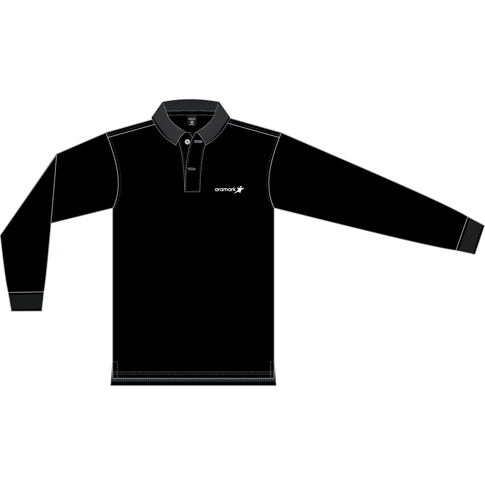 POLERA NEGRO PIQUE VARON M/L ARAMARK