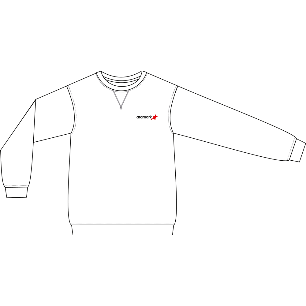 POLERON BLANCO FRANELA CUELLO REDONDO UNISEX ARAMARK