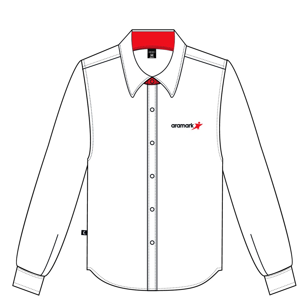 CAMISA BLANCA C/APLICACION ROJA SUPERVISOR/ADMIN. ARAMARK