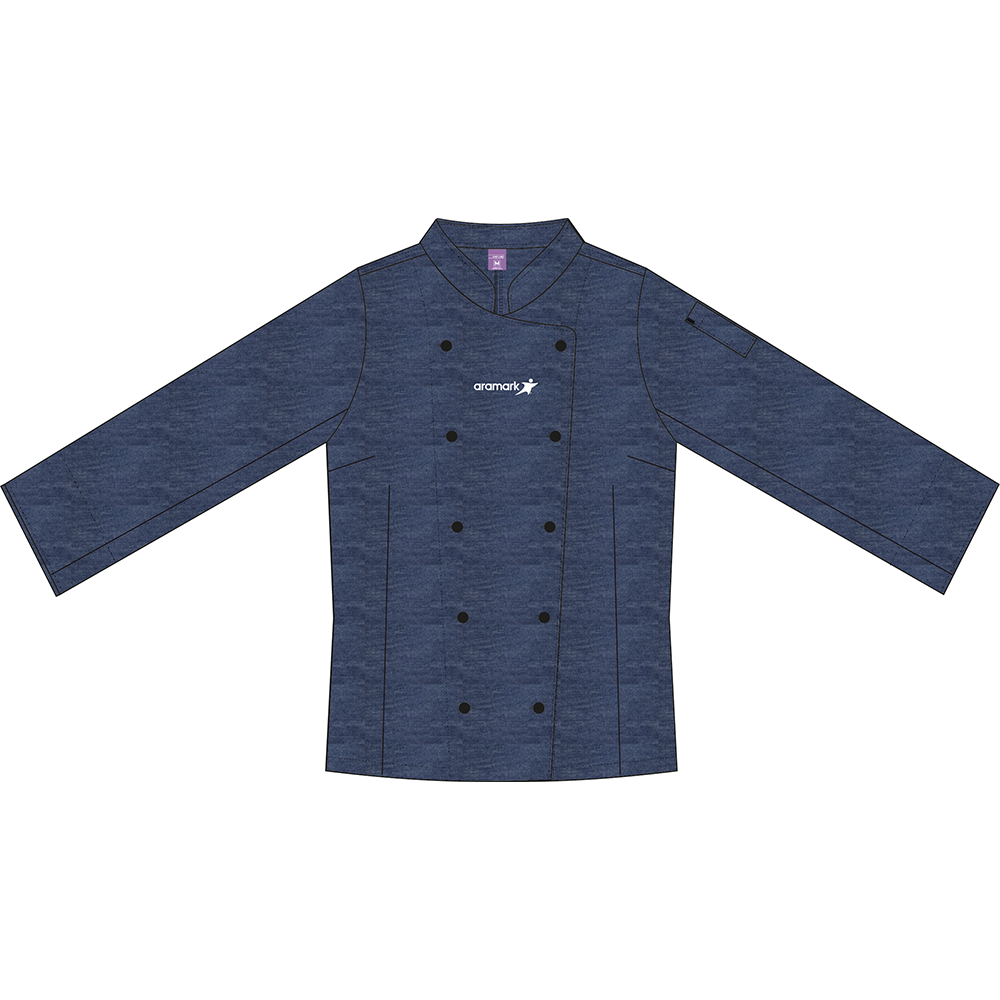 CHAQUETA AZUL CHEF MEZCLILLA DAMA ARAMARK
