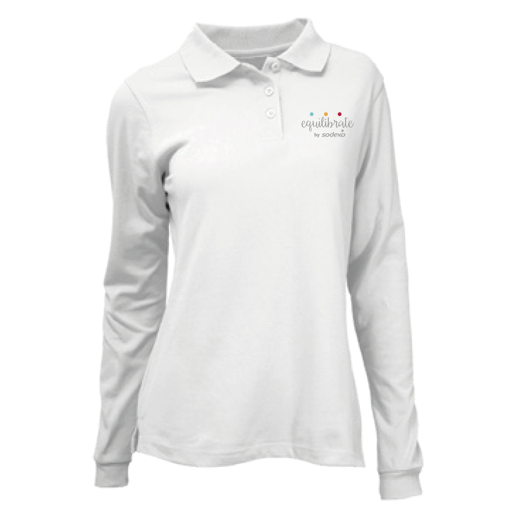 POLERA BLANCO PIQUE DAMA M/L EQUILIBRATE