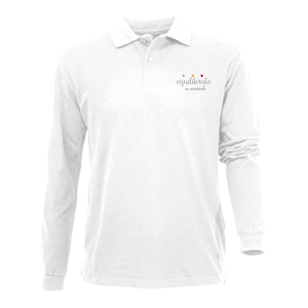 POLERA BLANCO PIQUE VARON M/L EQUILIBRATE