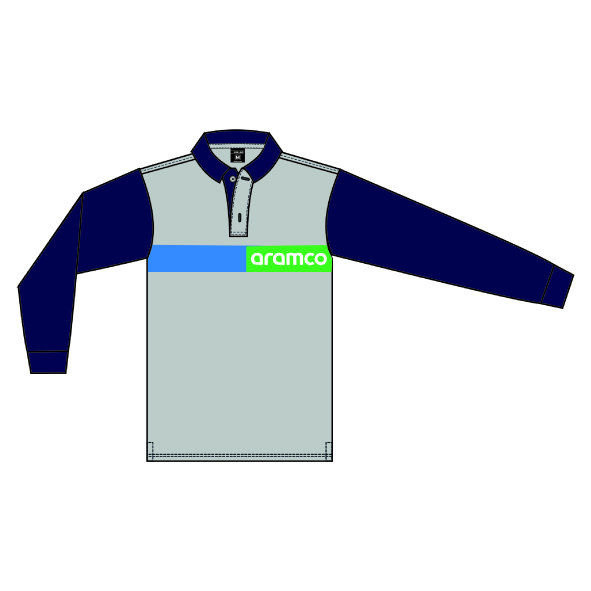 POLERA GRIS/AZUL JERSEY ISLA UNISEX M/L ARAMCO