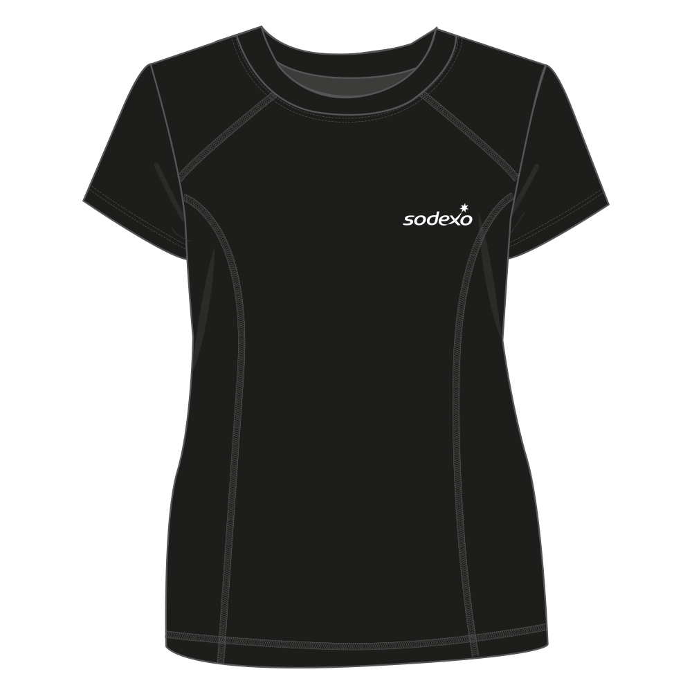 POLERA NEGRO DEPORTIVO DAMA M/C SODEXO