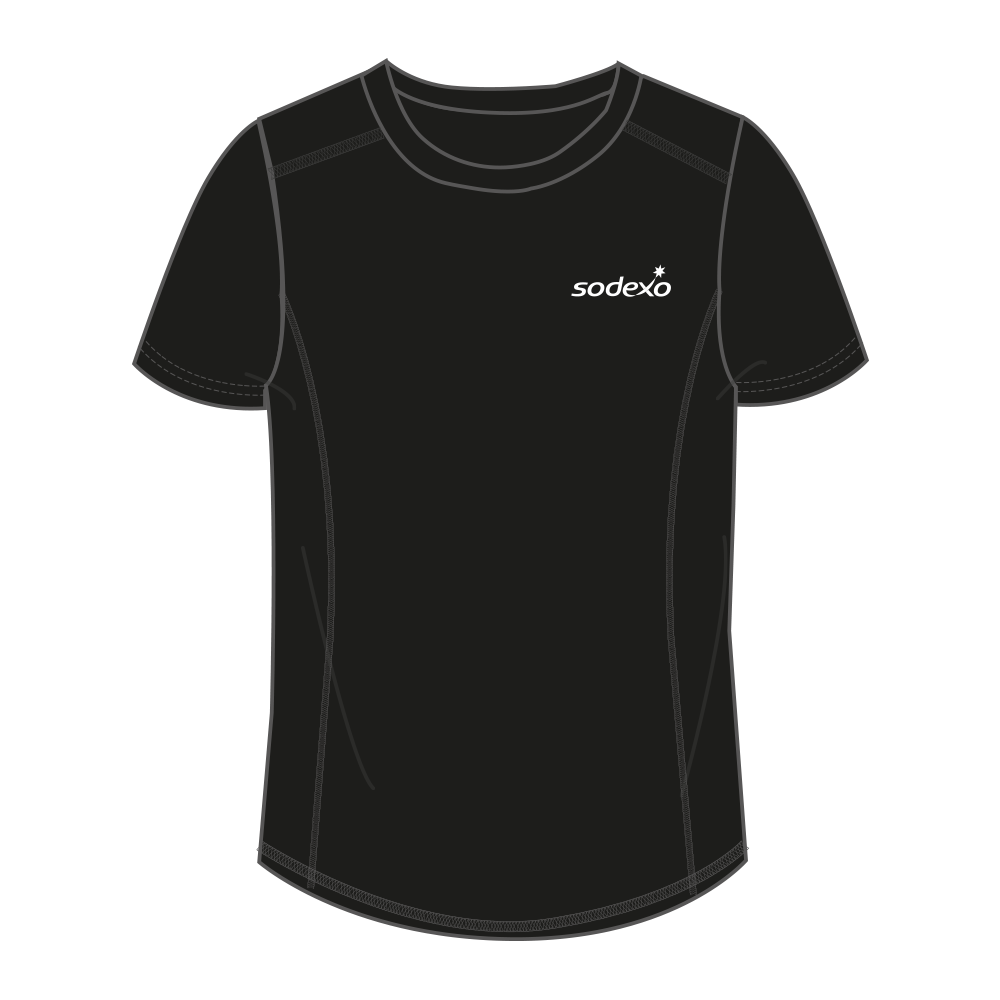 POLERA NEGRO DEPORTIVO VARON M/C SODEXO