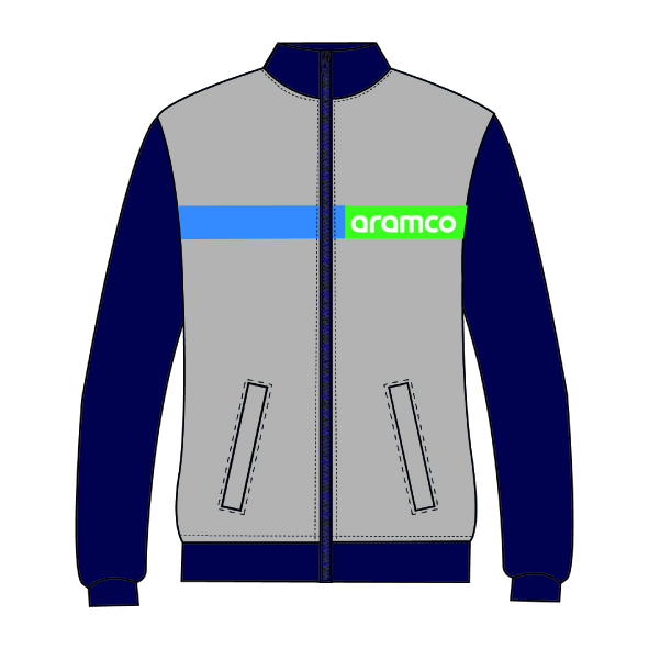 POLERON GRIS OSCURO/AZUL ISLA ARAMCO