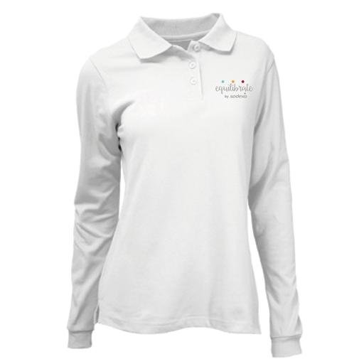 POLERA BLANCO PIQUE DAMA M/L EQUILIBRATE