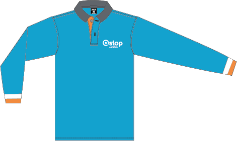 POLERA CELESTE PIQUE VARON M/L STOP