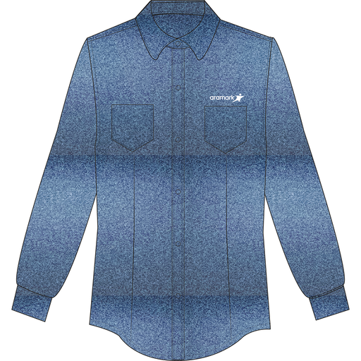 BLUSA AZUL MEZCLILLA M/L ARAMARK