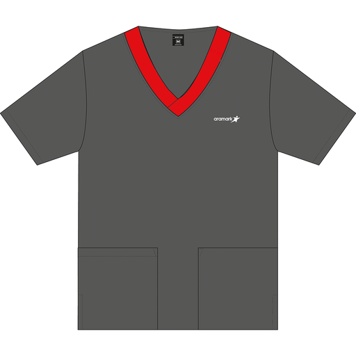 CAMISA CLINICA GRIS OSCURO/ROJO AUXILIAR ARAMARK