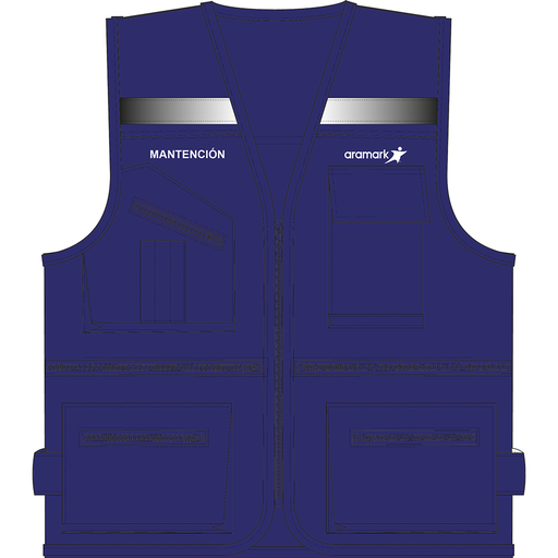 CHALECO AZUL GEOLOGO MANTENCION ARAMARK