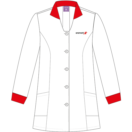 DELANTAL BLANCO/ROJO ECONOMA ARAMARK
