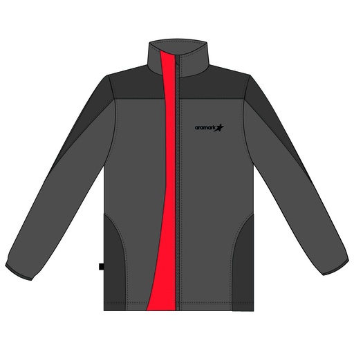 POLAR GRIS C/APLICACION ROJO VARON AUXILIAR ARAMARK