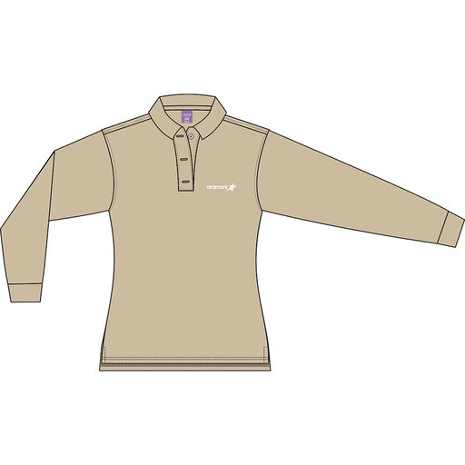 POLERA BEIGE PIQUE DAMA M/L