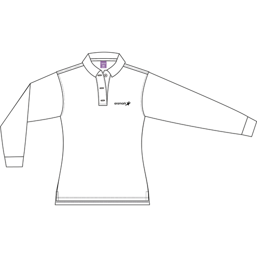POLERA BLANCO PIQUE DAMA M/L ARAMARK