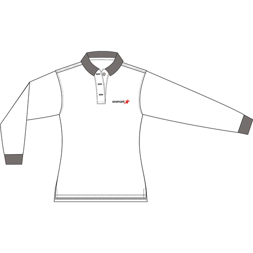 POLERA BLANCO/GRIS PIQUE DAMA M/L GARZON ARAMARK