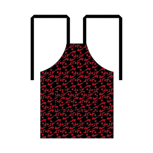 [047178306002] PECHERA NEGRO/ROJO ESTAMPADA ARAMARK