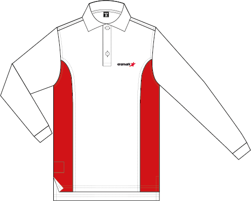 POLERA BLANCO/ROJO PIQUE VARON M/L ECONOMA/ROOM S. ARAMARK
