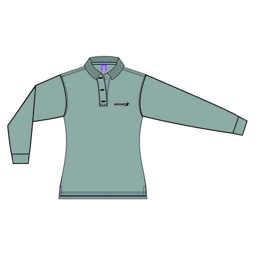 POLERA GRIS PIQUE DAMA M/L ARAMARK