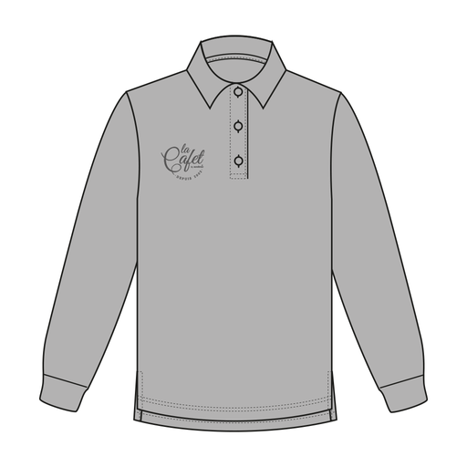 POLERA GRIS PIQUE DAMA M/L LA CAFET