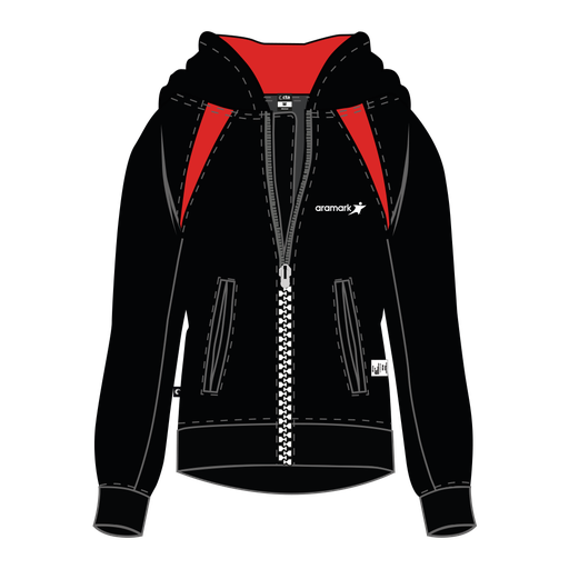 POLERON NEGRO/ROJO FRANELA 70/30 DEPORTIVO ARAMARK